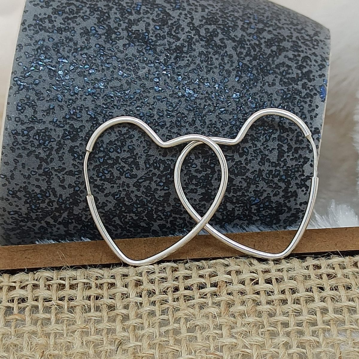 Argola de prata de coração (grande)