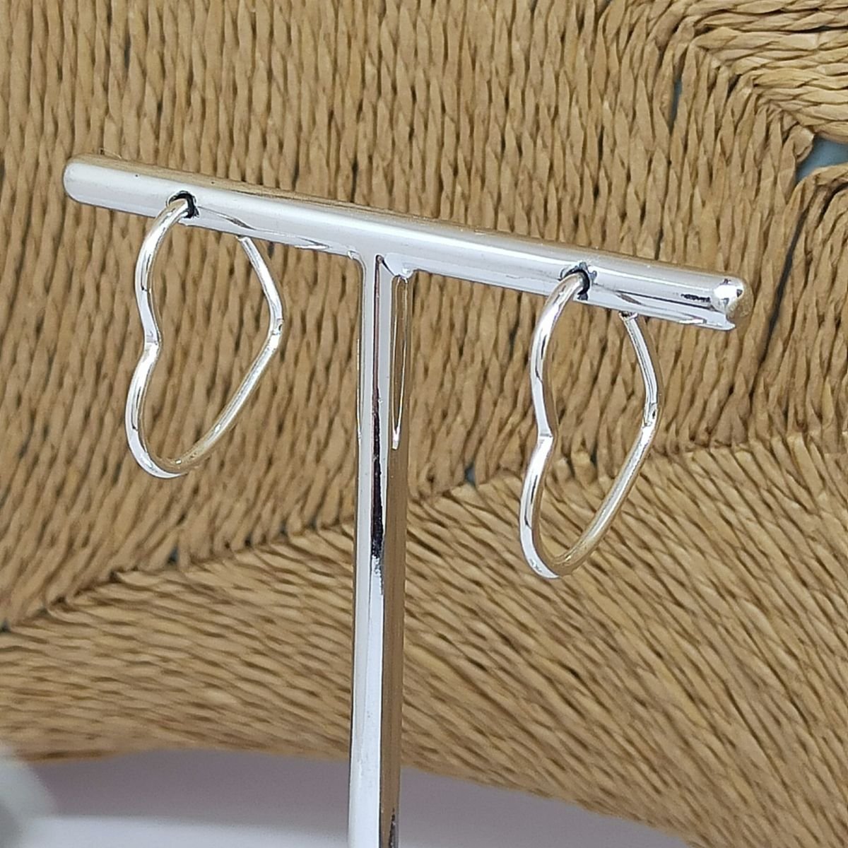 Argola de prata de coração (média)