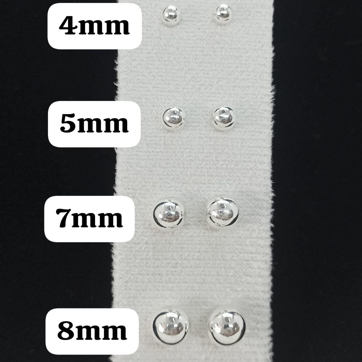 Brinco de prata de bolinha - 5mm