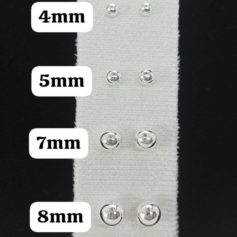 Brinco de prata de bolinha - 7mm