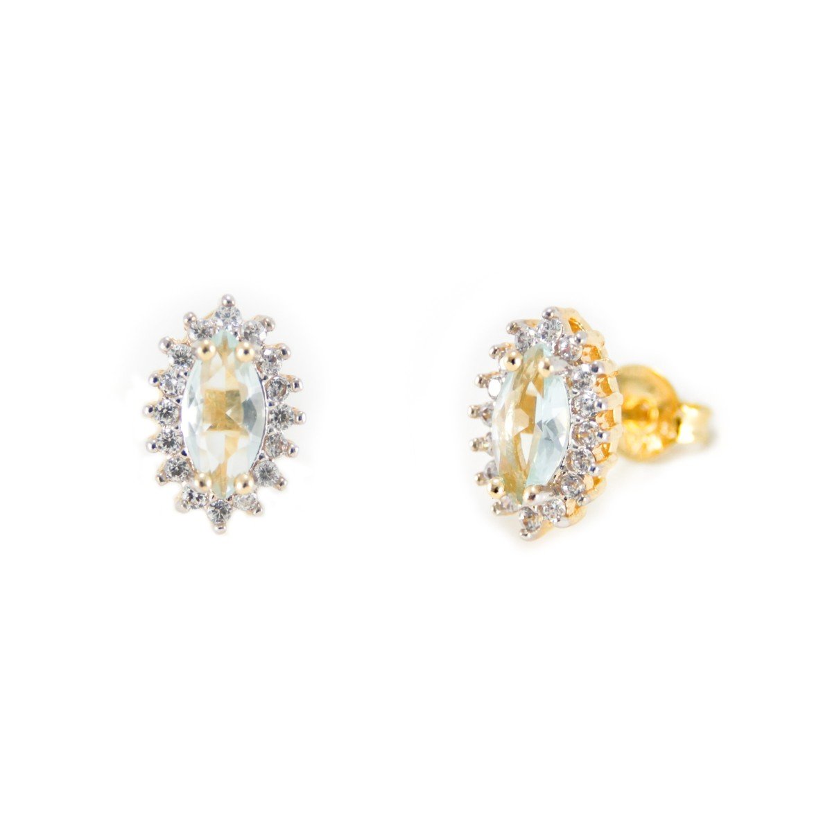 Brinco folheado a ouro com zirconia