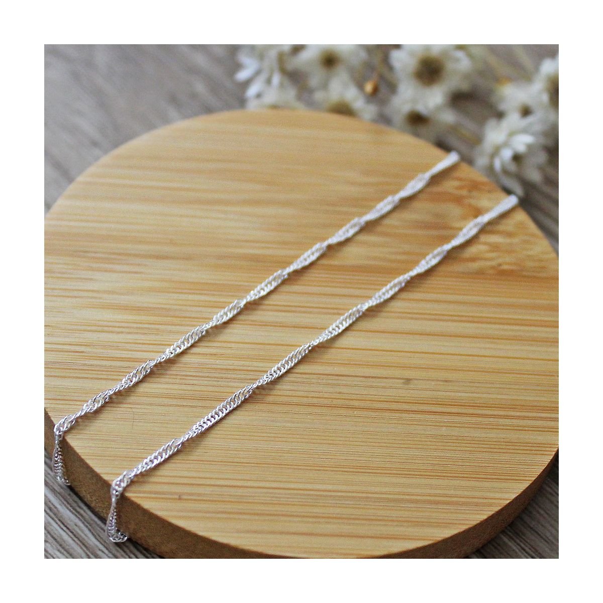 Corrente Singapura de prata 45cm