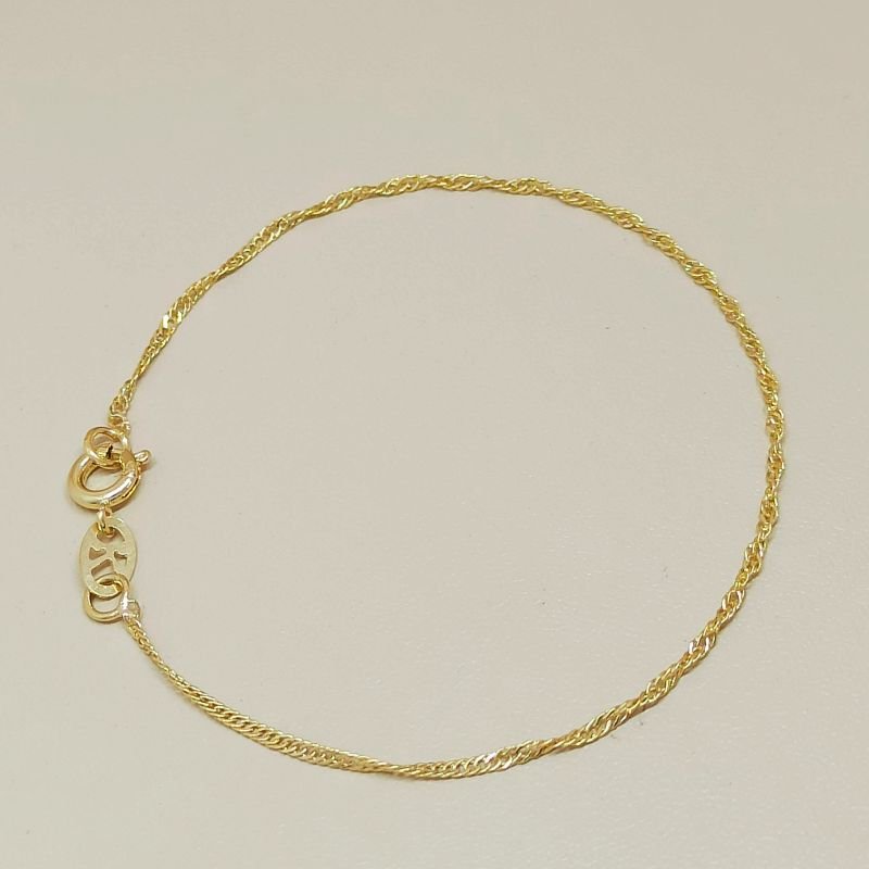 Pulseira Singapura folheada a ouro fina